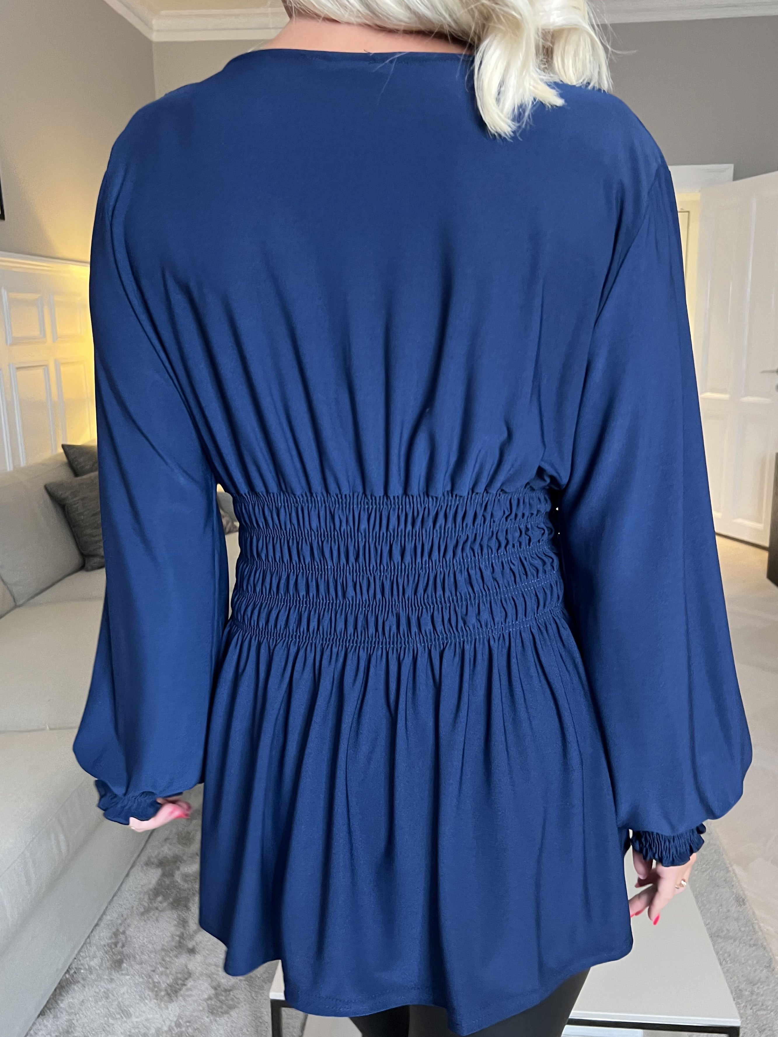 Pams Plain Shirt L/S - Blus i elastiskt tyg med långa ärmar